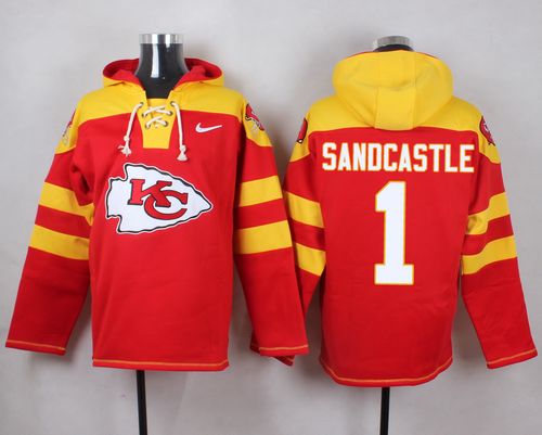 Nike Chiefs #1 Leon Sandcastle Red Player Pullover NFL Hoodie - Click Image to Close